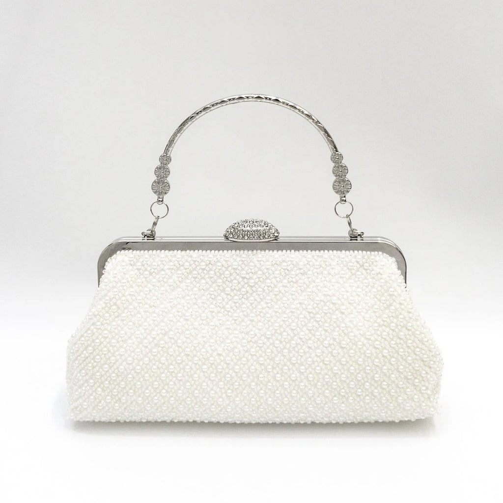 Beaded clutch bag with an ID card holder for evening wear