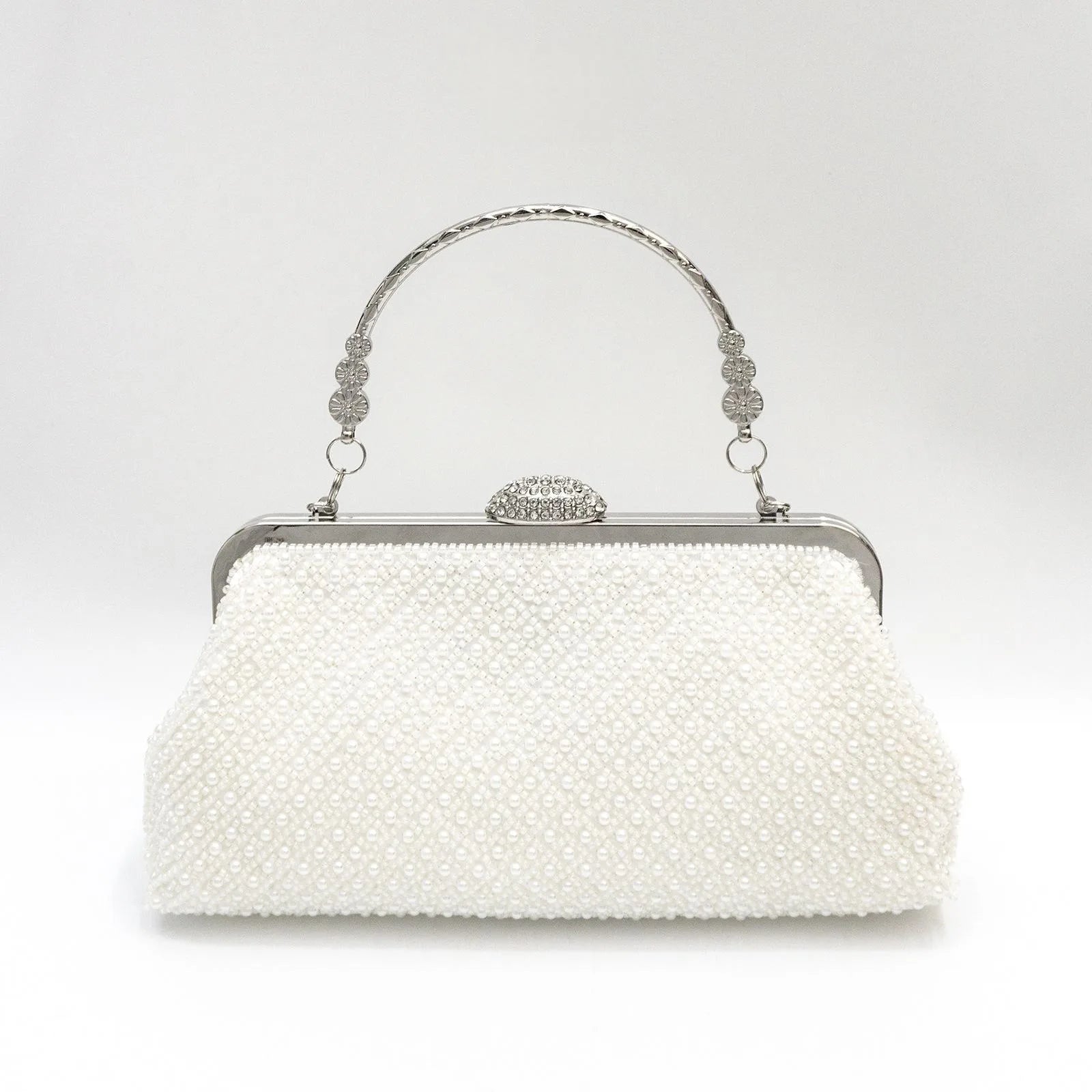 Beaded clutch bag with an ID card holder for evening wear