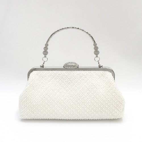 Beaded clutch bag with an ID card holder for evening wear