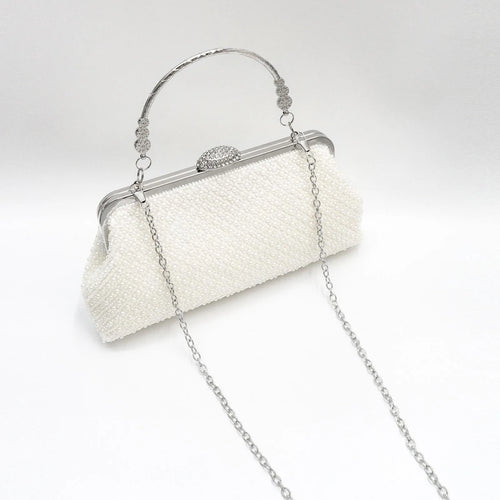 Beaded clutch bag with an ID card holder for evening wear