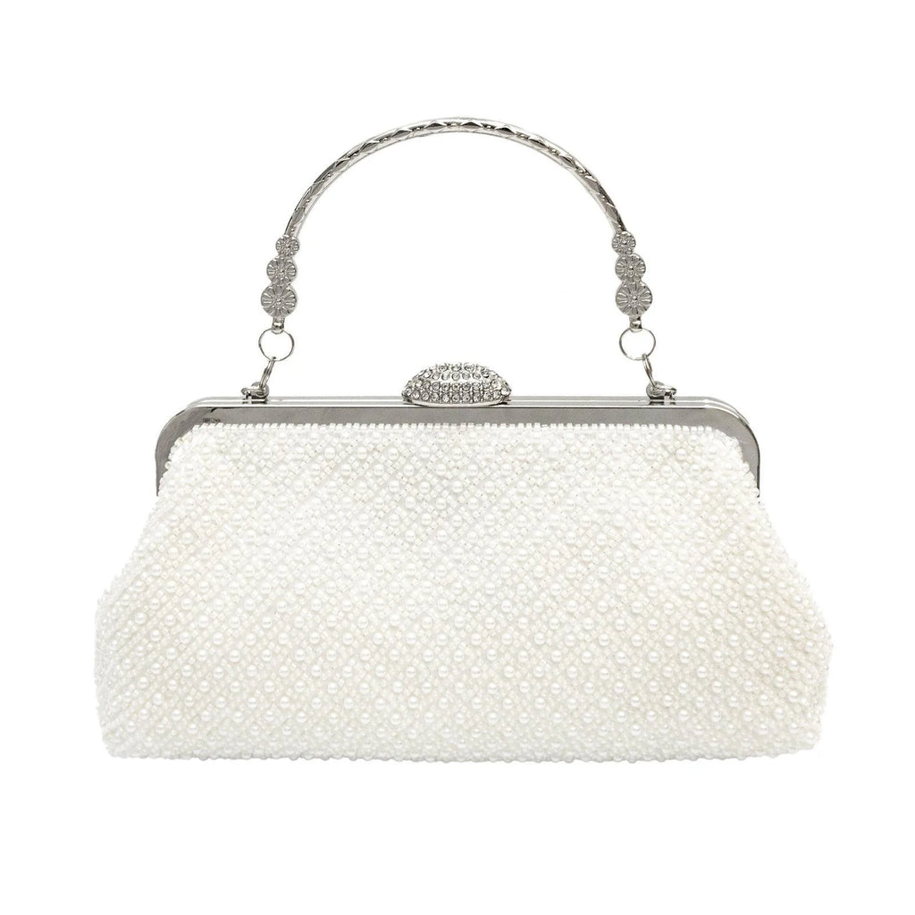 Beaded clutch bag with an ID card holder for evening wear