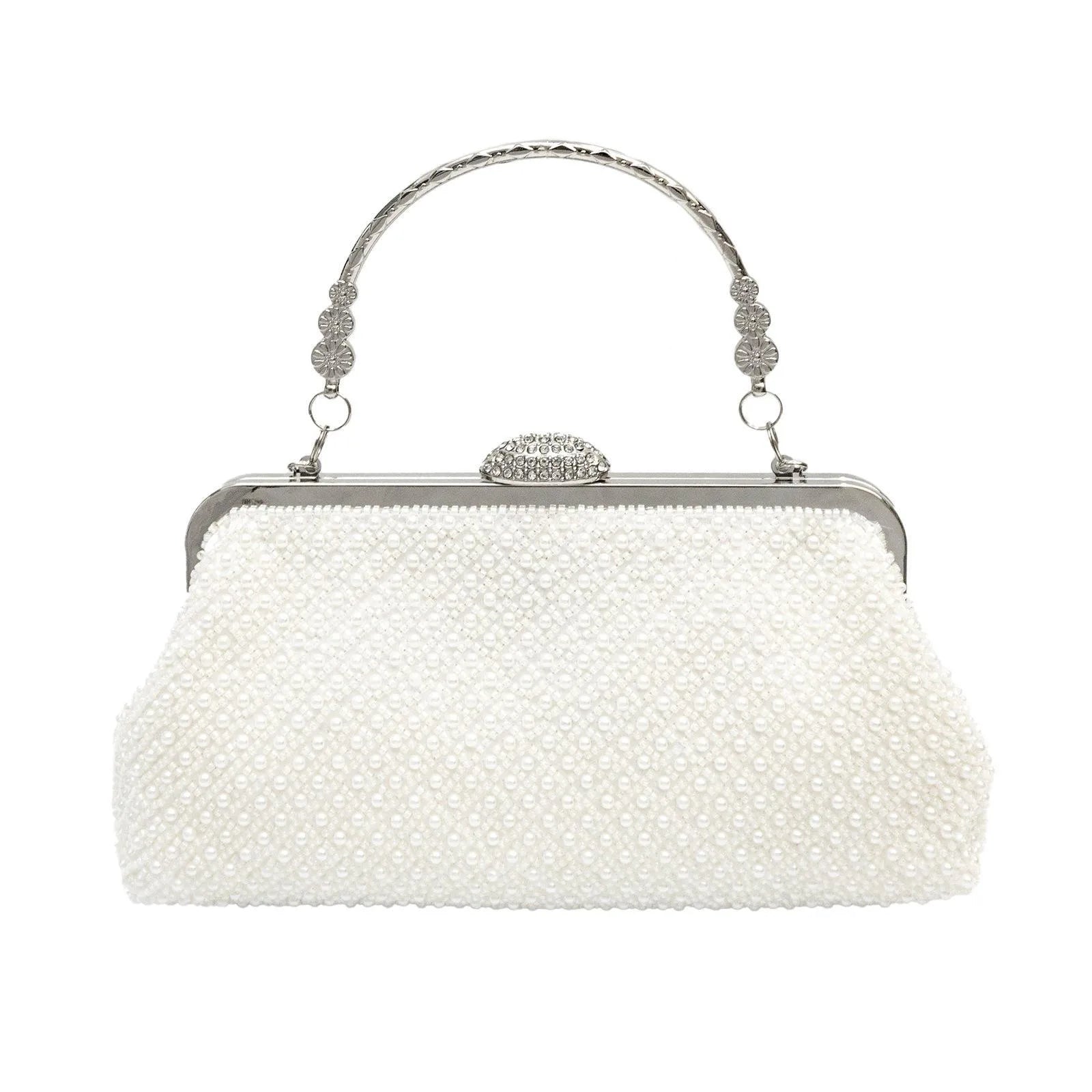 Beaded clutch bag with an ID card holder for evening wear