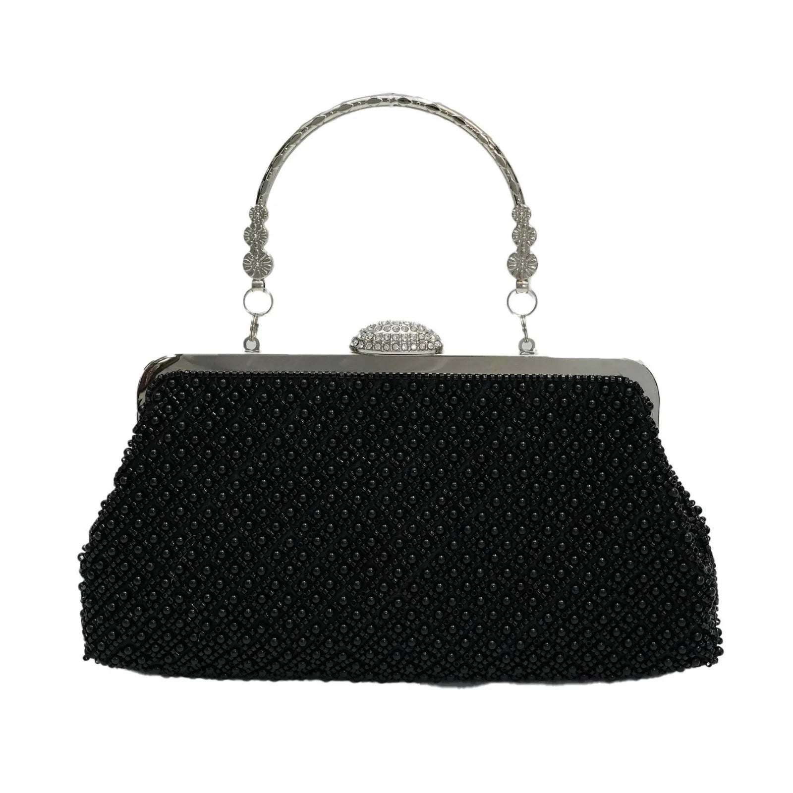 Beaded clutch bag with an ID card holder for evening wear