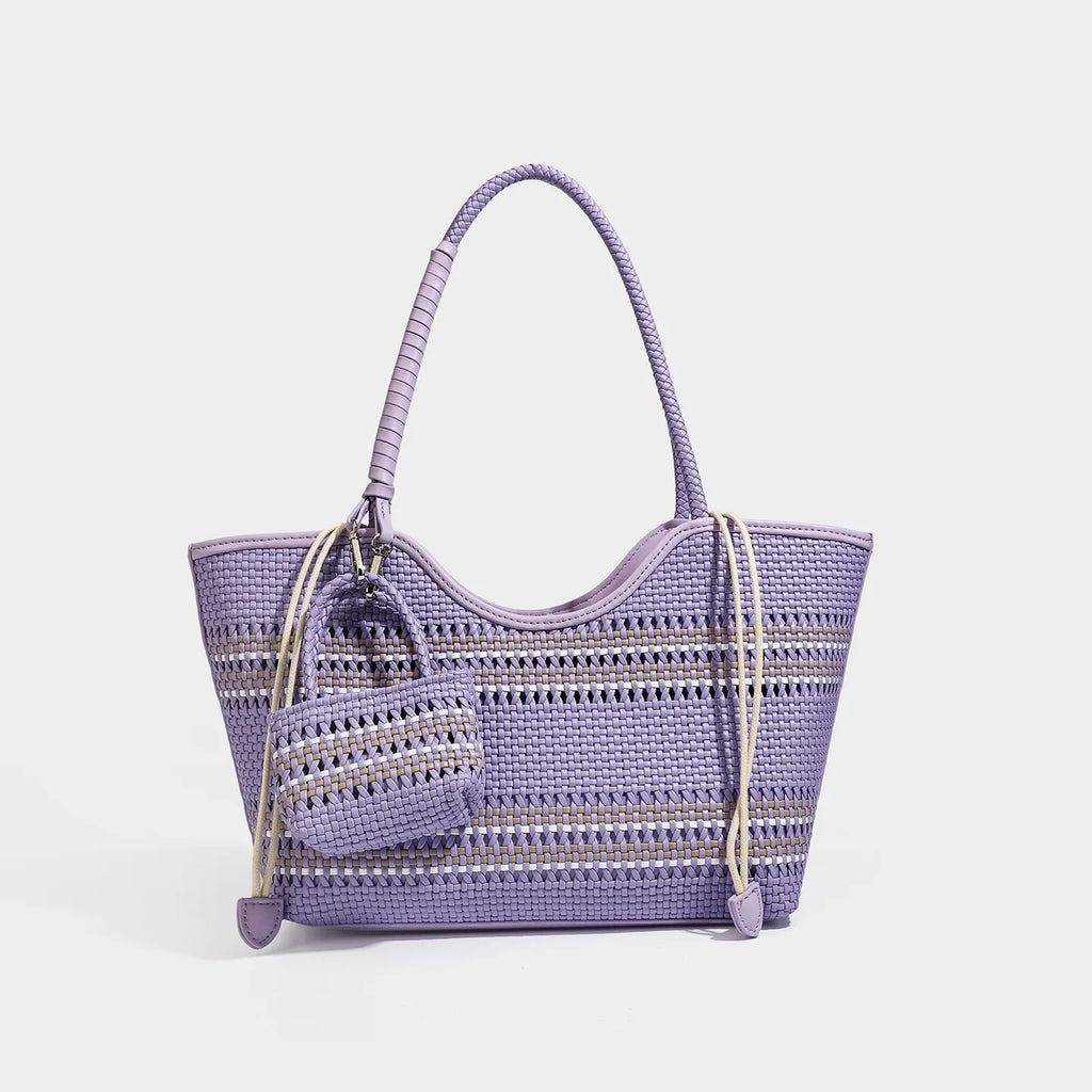 PU leather bucket bag with zippered compartments – single-shoulder tote for daily wear
