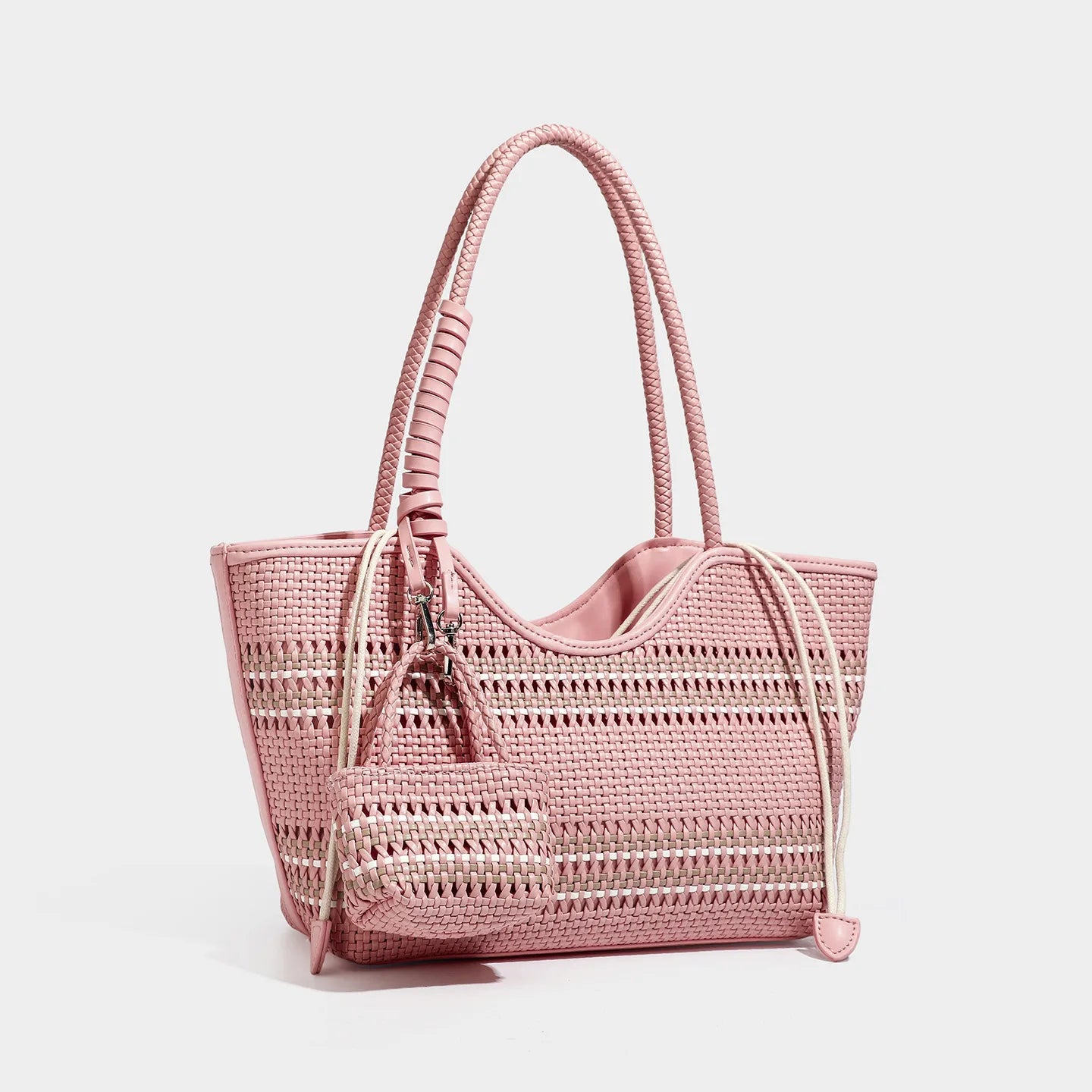 PU leather bucket bag with zippered compartments – single-shoulder tote for daily wear