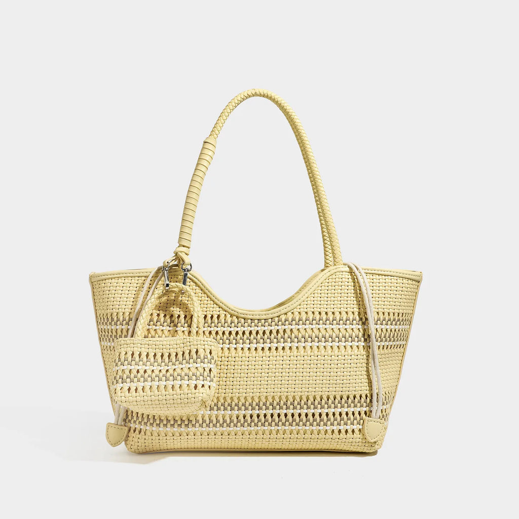 PU leather bucket bag with zippered compartments – single-shoulder tote for daily wear