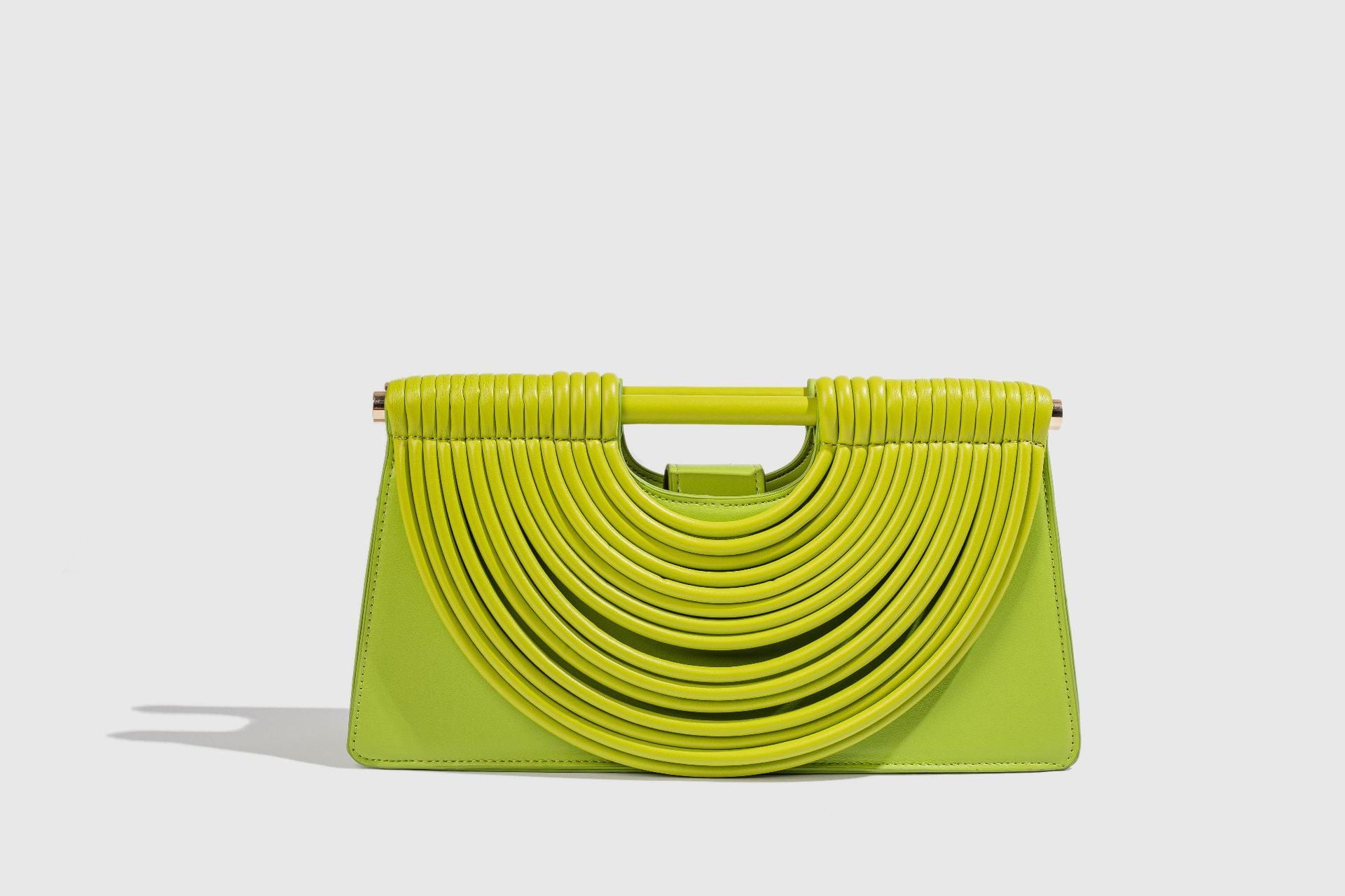 Woven top-handle tote bag with knotted handle – vegan leather in 14 colors