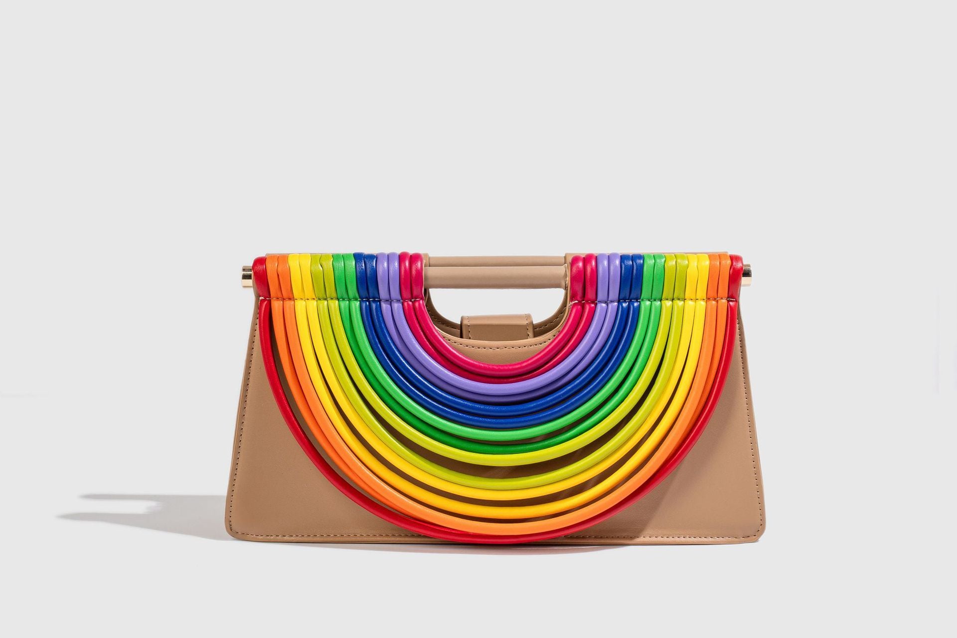 Woven top-handle tote bag with knotted handle – vegan leather in 14 colors