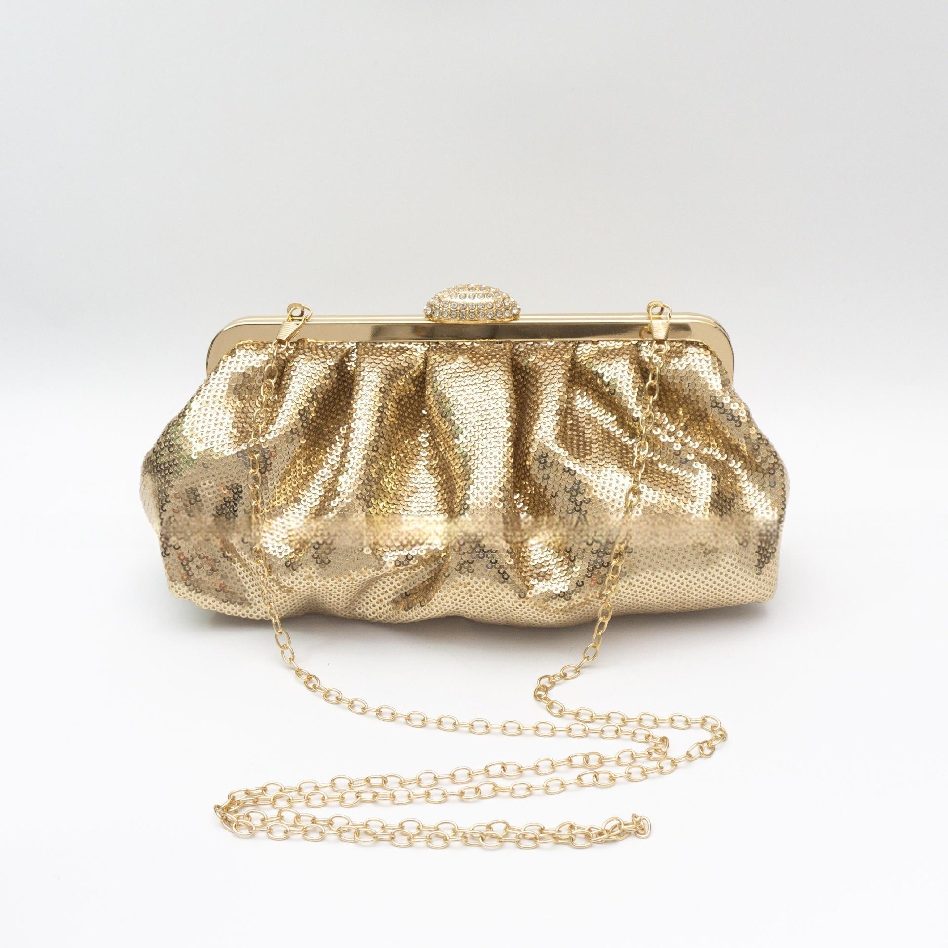 Sequin fish-scale clutch bag with ID slot – evening bag in multiple colors