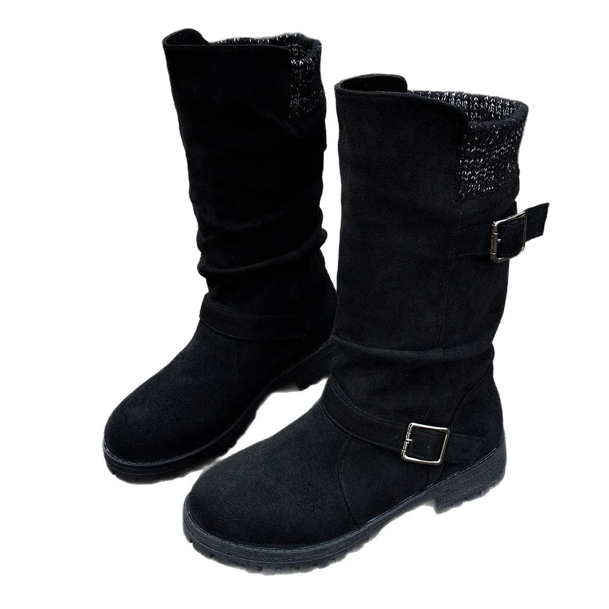 Women’s western cowboy boots – suede ankle boots with a chunky heel