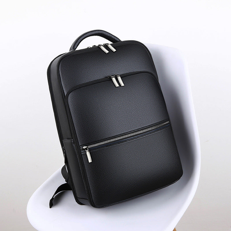 Men’s PU leather dual-shoulder travel bag for business trips – wear-resistant
