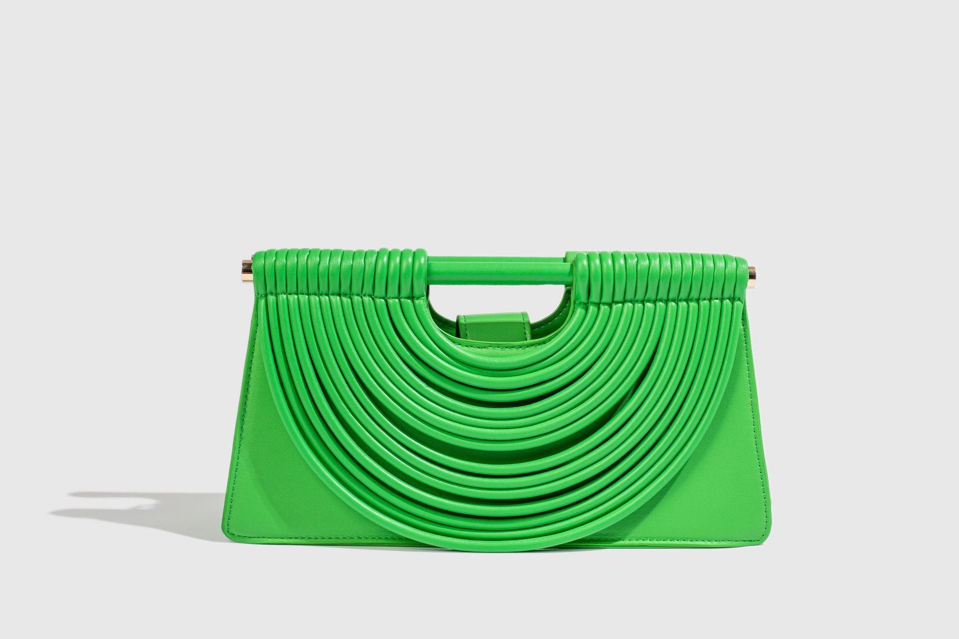 Woven top-handle tote bag with knotted handle – vegan leather in 14 colors