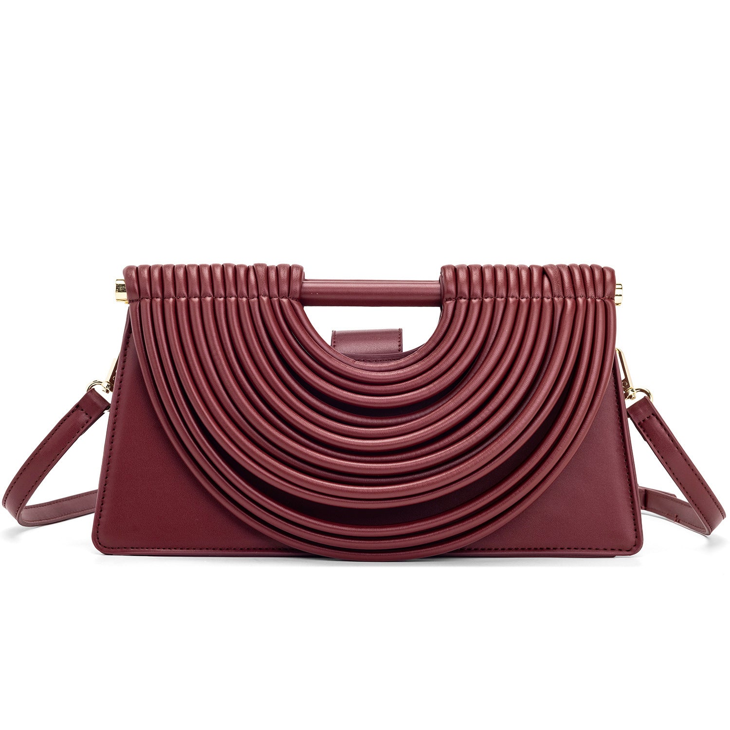 Woven top-handle tote bag with knotted handle – vegan leather in 14 colors