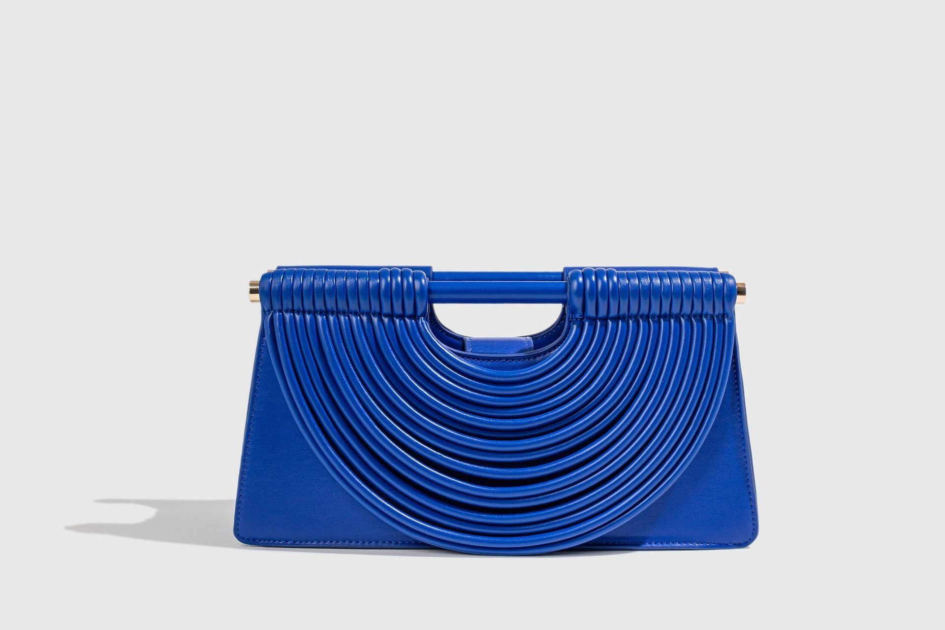 Woven top-handle tote bag with knotted handle – vegan leather in 14 colors