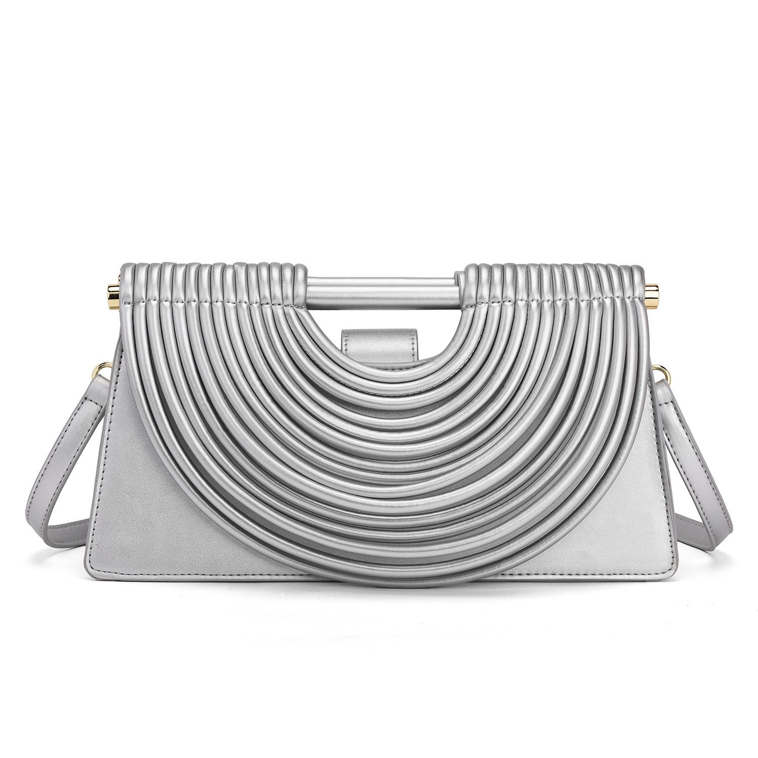 Woven top-handle tote bag with knotted handle – vegan leather in 14 colors