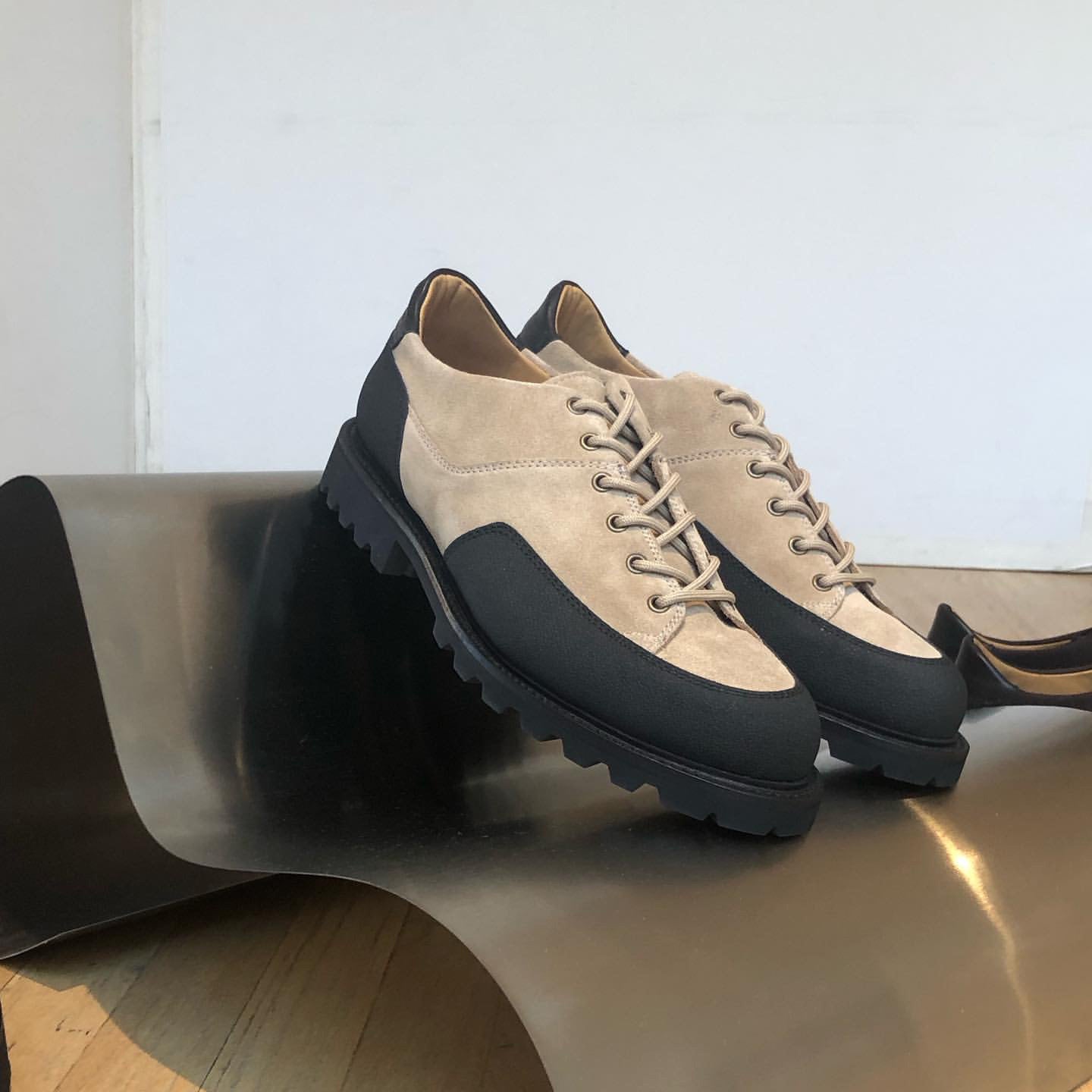 Men’s outdoor derby shoes – casual hiking shoes with chunky heel