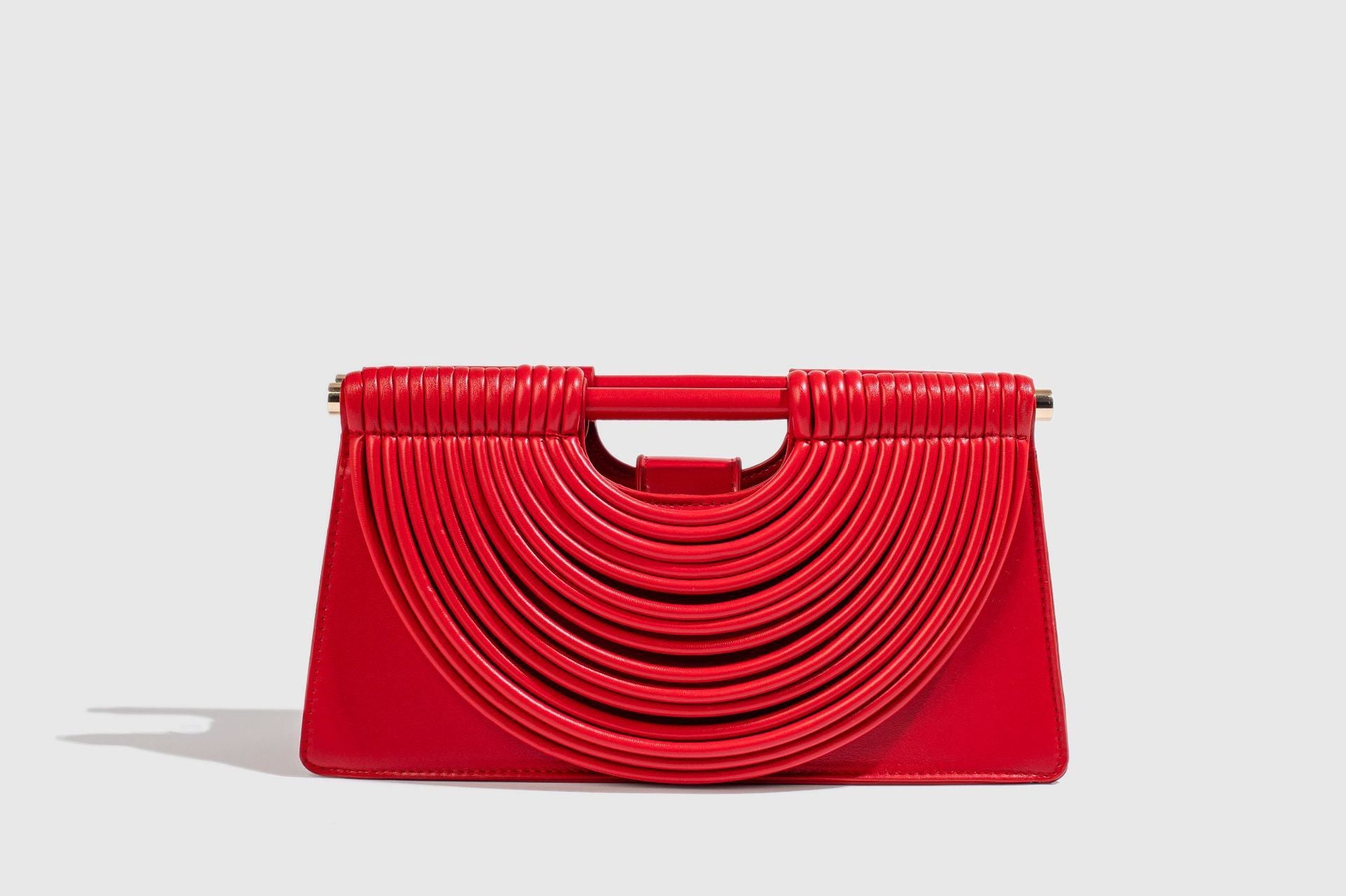 Woven top-handle tote bag with knotted handle – vegan leather in 14 colors