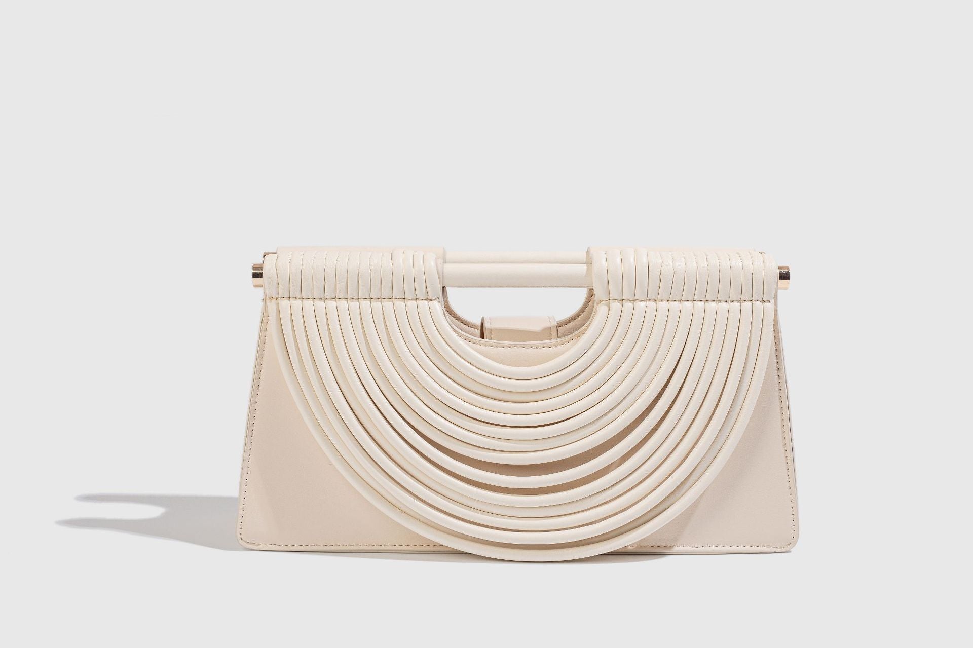Woven top-handle tote bag with knotted handle – vegan leather in 14 colors