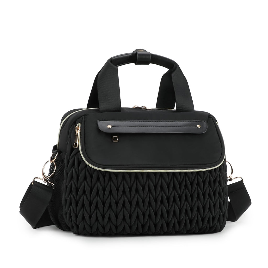 Woven insulated tote bag with double straps – everyday mom bag for on-the-go meals