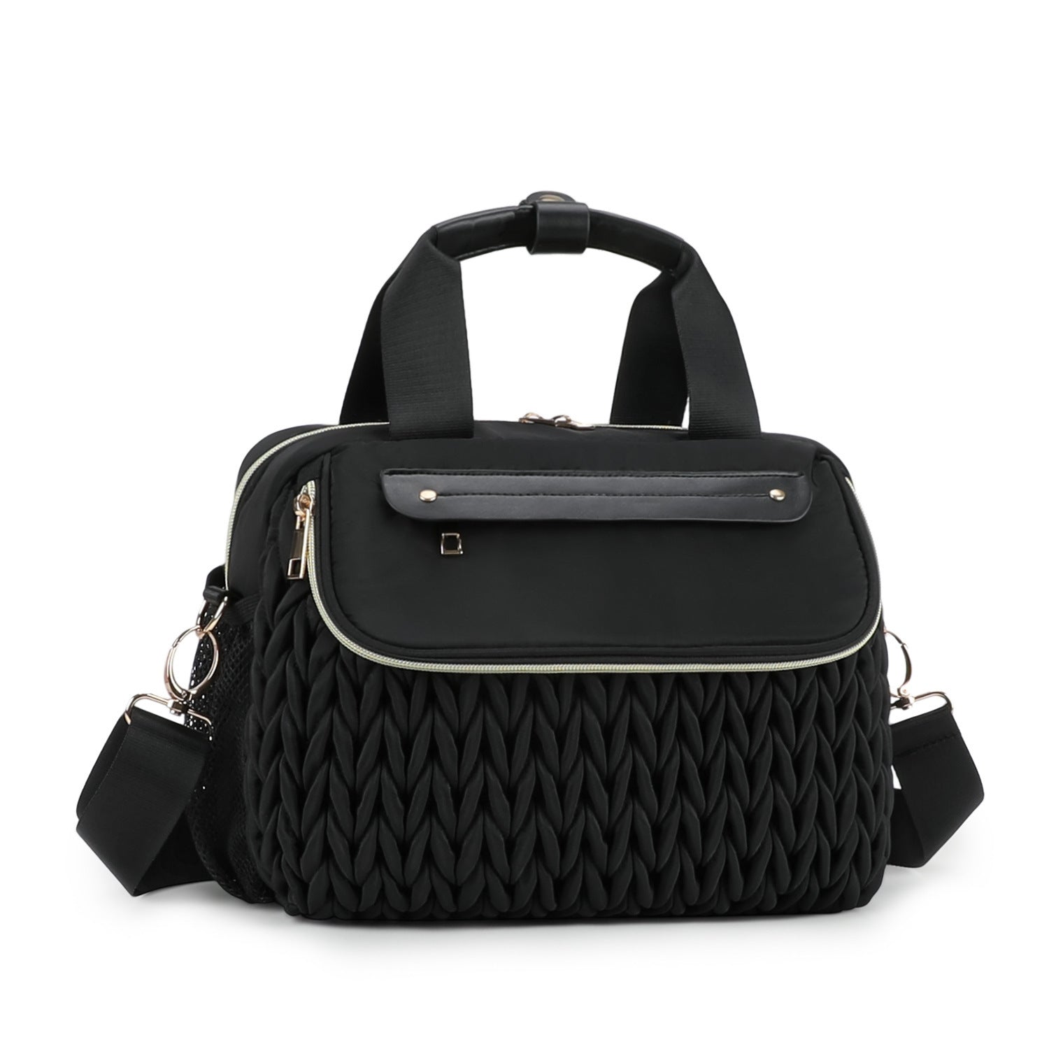 Woven insulated tote bag with double straps – everyday mom bag for on-the-go meals