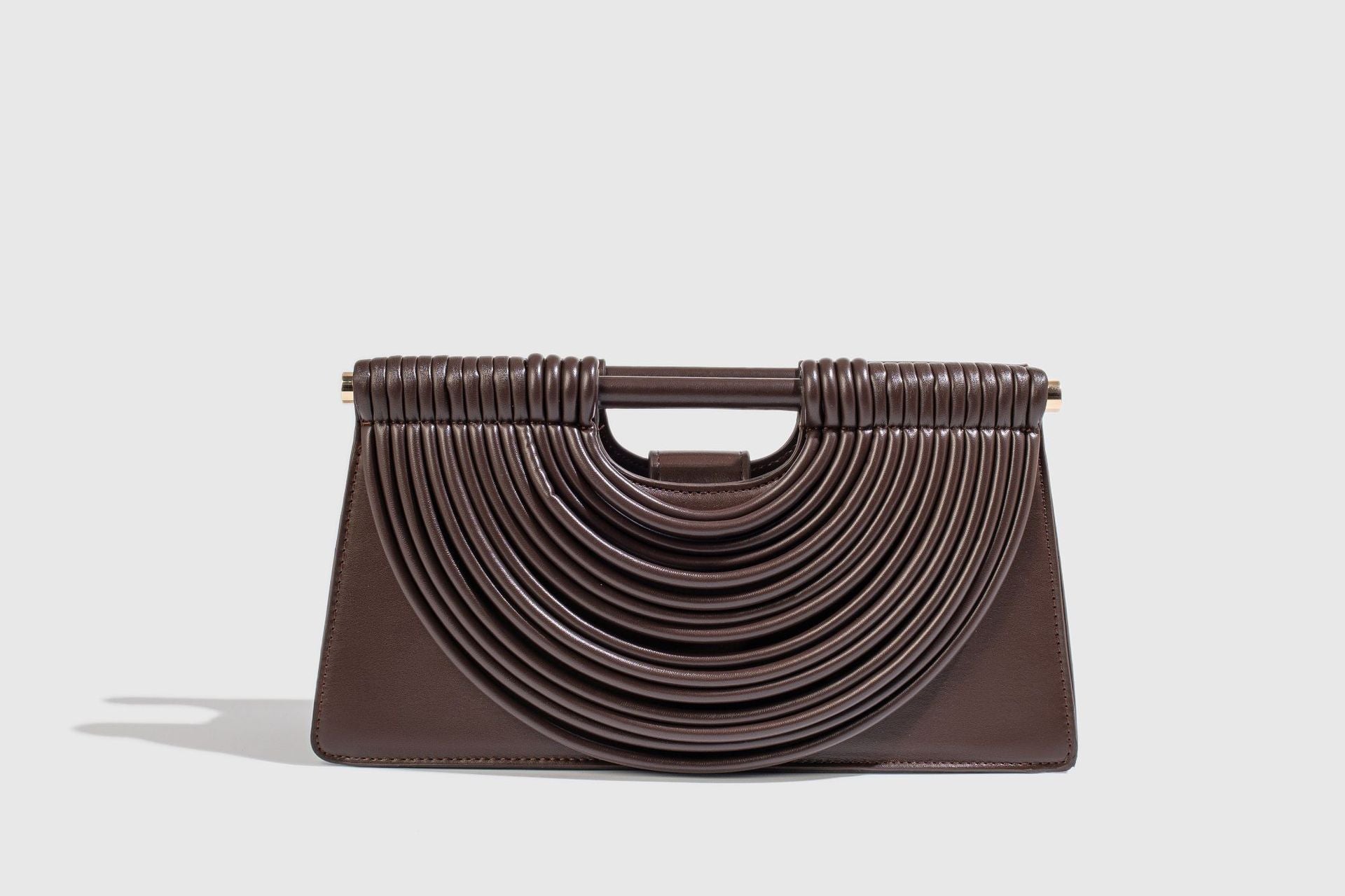 Woven top-handle tote bag with knotted handle – vegan leather in 14 colors