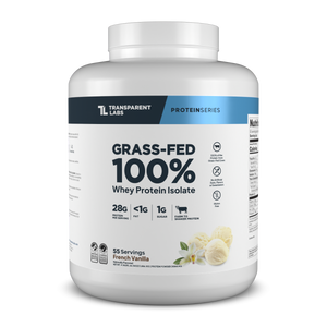 Transparent Labs Grass-Fed Whey Protein Isolate, French Vanilla, 4LB container