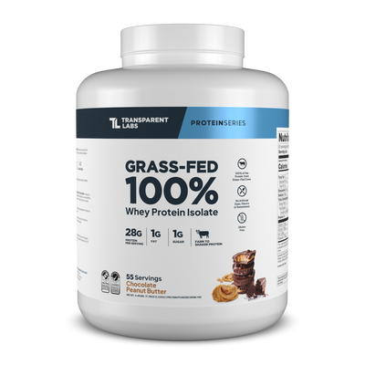 Transparent Labs Grass-Fed Whey Protein Isolate, Chocolate Peanut Butter, 4LB container