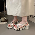 Platform wedge slingback sandals with bow detail for casual summer wear