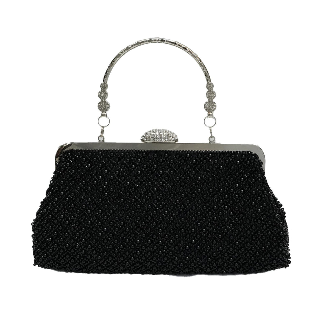 Beaded clutch bag with an ID card holder for evening wear