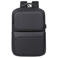 Unisex PU leather business backpack with air-cushion straps — 20–35L capacity