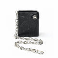 Embossed PU wallet with a security chain for everyday carry