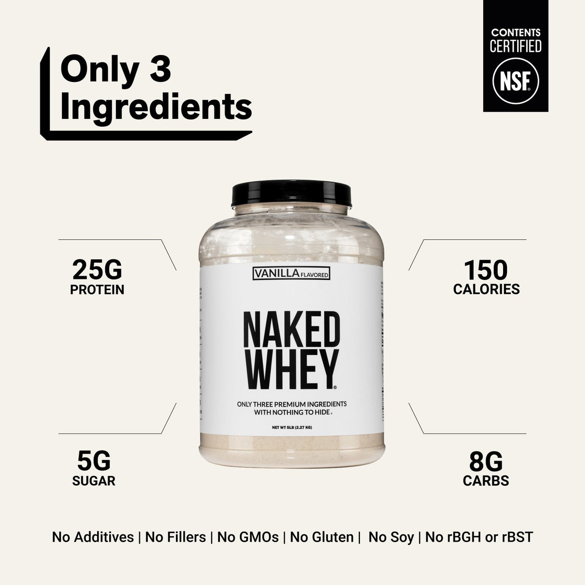 NAKED Whey Vanilla 5LB - product image 3