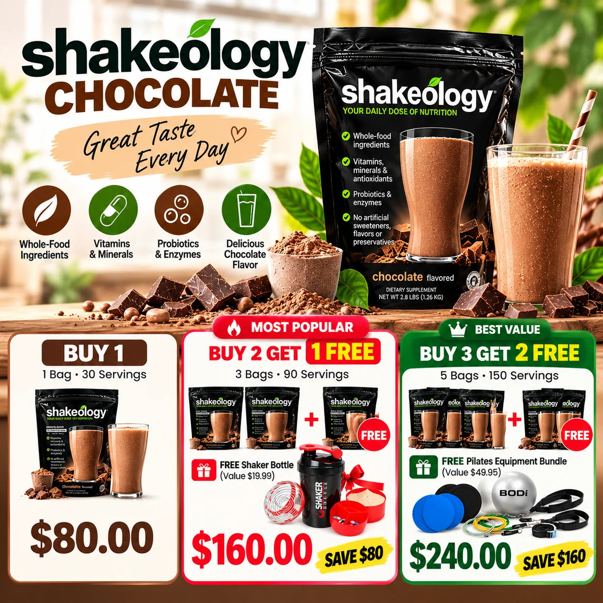 Shake ology Whey Protein – 30 Servings | 1 Bag