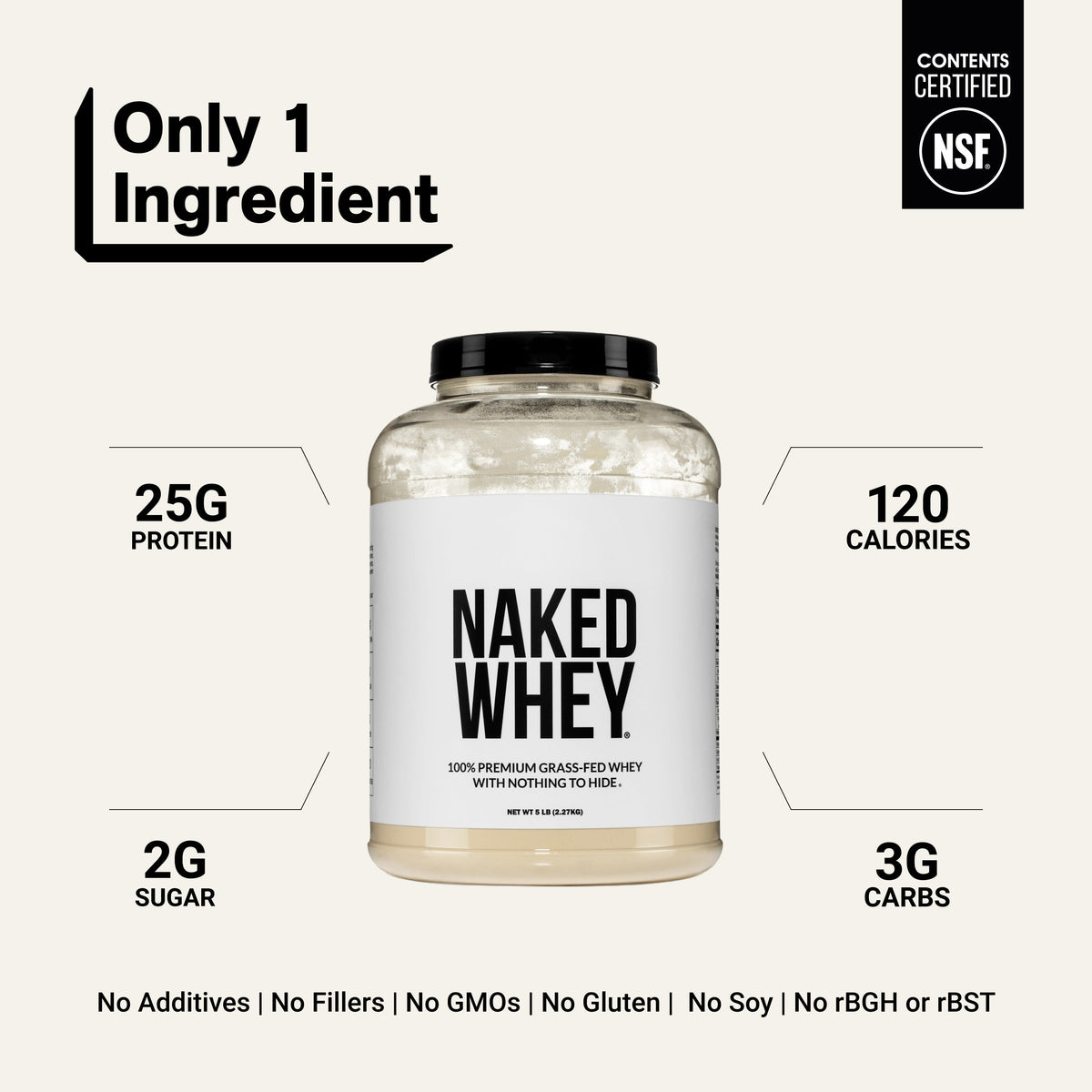 NAKED Whey Unflavored 5LB - product image 3